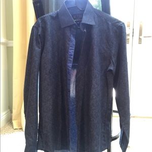 Blue and Silver patterned dress shirt. Never worn